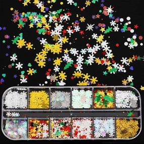 img 1 attached to Christmas Stickers Self Adhesive Sequins Snowflakes