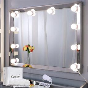 img 4 attached to 💡 Светильник Chende LED Vanity Mirror Lights - 11.53 фута голливудский стиль для макияжа с 10 регулируемыми по яркости дневными лампочками и адаптером переменного тока - Конструкция для наклеивания на зеркало для туалетного столика или ванной комнаты - Зеркало не включено