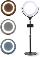seltureone 8-inch ring light stand: 360° rotatable, adjustable height, phone holder - ideal for makeup, live streaming, video photography, tiktok, youtube, vlogging (black) logo