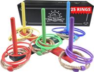 fun outdoor games for kids and adults - mabua ring toss game for family - skill building backyard game, keeps everyone active - easy assembly with 25 ropes, 5 pegs, and 1 carry bag logo