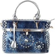 💎 dazzling arrival: diamond-embroidered handle silver women's handbags & wallets logo