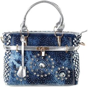 img 1 attached to 💎 Dazzling Arrival: Diamond-Embroidered Handle Silver Women's Handbags & Wallets