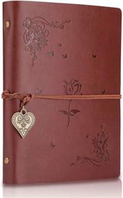 img 4 attached to 📔 Rose Brown A5 Vintage Leather Journal: Refillable Diary Notebook with 200 Blank Pages for Girls, Women, Travelers - Sketchbook, Planner, and More!