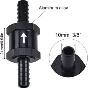 img 3 attached to 🔌 EVIL ENERGY 10mm 3/8'' Fuel Line Check Valve - Non Return, Oil Petrol Diesel - Aluminium Alloy, Black (Pack of 2)