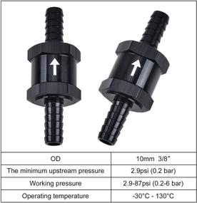 img 2 attached to 🔌 EVIL ENERGY 10mm 3/8'' Fuel Line Check Valve - Non Return, Oil Petrol Diesel - Aluminium Alloy, Black (Pack of 2)