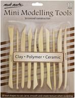 mont marte boxwood mini clay modeling tools 10 piece set - 20 double ended pieces for cutting, carving, and smoothing clay - ideal for clay modeling and sculpting logo