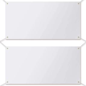 img 4 attached to 🏷️ Versatile Large Blank Banner and Sign Set for Indoor and Outdoor Use - Business Office Supply, DIY Hanging Signs - Polyester Oxford Cloth Material - Easy to Hang - 2 Pieces, White, 2 x 4 Feet