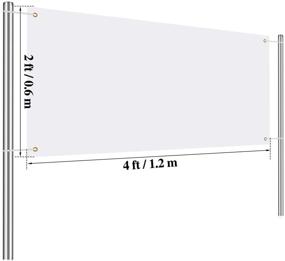 img 3 attached to 🏷️ Versatile Large Blank Banner and Sign Set for Indoor and Outdoor Use - Business Office Supply, DIY Hanging Signs - Polyester Oxford Cloth Material - Easy to Hang - 2 Pieces, White, 2 x 4 Feet