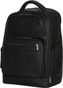 img 1 attached to 🎒 Business Black Kenneth Cole Reaction Colombian Leather Double Compartment 15.6" Laptop RFID Backpack Bag