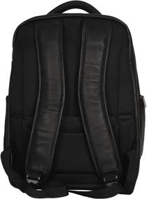 img 3 attached to 🎒 Business Black Kenneth Cole Reaction Colombian Leather Double Compartment 15.6" Laptop RFID Backpack Bag