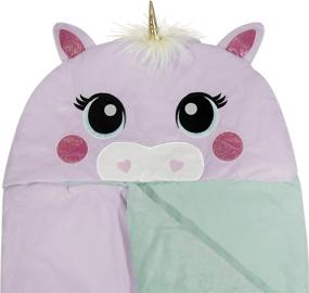 img 1 attached to 🦄 Heritage Kids Unicorn Plush Hooded Sleeping Bag: Cozy and Enchanting in Purple (64"L x 25"W)