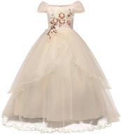 charming ttyaovo kids prom ball gown: lace tulle flower princess party maxi dress logo