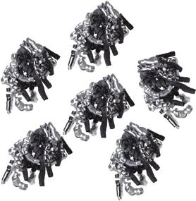 img 2 attached to 🎀 Jillson Roberts 6-Pack Self-Adhesive Curly Bows in 10 Color Combinations – Black/Silver with Glitter & Holographic Mix