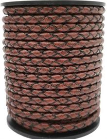 img 3 attached to 👔 Antique Brown Round Leather Strap Bolot Tie - 5 Yards of 4mm Braided Leather Cords