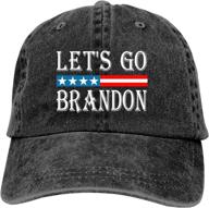 🧢 retro fjb hat: let's go b biden baseball cap for dad - adjustable strapback washed denim hats logo