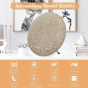 img 2 attached to 🔊 Outdoor Portable Bluetooth Speaker with FM Radio - Dual Pairing, Loud Stereo, & Booming Bass for Home and Party - 24-Hour Playtime - Black (Brown)