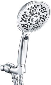 img 4 attached to WASSERN Handheld Shower Head: High Pressure, 6 Settings, 81 Jets, Rainfall Massage, Water Saving, Extra Long Hose, Angle Adjustable - Chrome