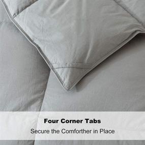 img 1 attached to 🛌 Dark Gray Queen Feather Comforter - Medium Warmth All Season Bedding, Filled with Feather & Down - 100% Cotton Cover - 90x90 Inch Queen Size - Ideal as Duvet Insert or Standalone Comforter