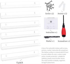 img 3 attached to 💅 Efficiently Organize Your Nail Polish Collection with NRdisplay Nail Polish Rack: Wall-Mounted Clear Acrylic Shelf, 6 Pack Solution