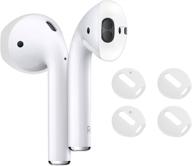 накладки damonlight fit для airpods earpods - антискользящие силиконовые мягкие спортивные аксессуары для airpods наушников. в комплекте 2 пары белых силиконовых накладок для airpods логотип