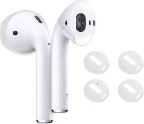 img 2 attached to Накладки DamonLight Fit для AirPods Earpods - антискользящие силиконовые мягкие спортивные аксессуары для AirPods наушников. В комплекте 2 пары белых силиконовых накладок для AirPods