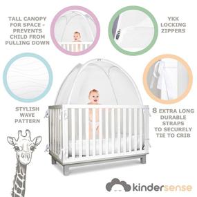 img 2 attached to 👶 KinderSense - Защитная детская люлька - Прочный верхний слой для кроватки для младенцев, чтобы предотвратить сползание - прозрачная сетка для люльки - москитная сетка - всплывающий навес для люльки, чтобы удержать младенца внутри.