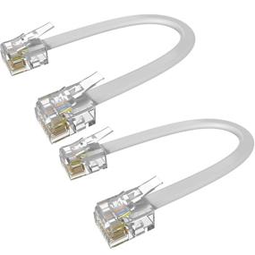 img 4 attached to 2 Pack 3-inch White RJ11 6P4C Male to Male Telephone Landline Extension Cable Line Wire Connector RFAdapter for Landline Telephone, Modem, Fax Machine – Short Phone Cord