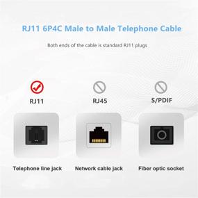 img 2 attached to 2 Pack 3-inch White RJ11 6P4C Male to Male Telephone Landline Extension Cable Line Wire Connector RFAdapter for Landline Telephone, Modem, Fax Machine – Short Phone Cord