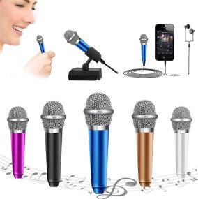 img 4 attached to 🎤 Mini Omnidirectional Microphone for Voice Recording, Chatting, and Singing on iPhone, Android, PC - Blue