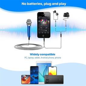 img 3 attached to 🎤 Mini Omnidirectional Microphone for Voice Recording, Chatting, and Singing on iPhone, Android, PC - Blue