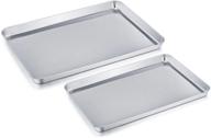 🍪 set of 2 teamfar baking sheets – professional stainless steel cookie pan tray set, non-toxic & healthy, mirror finish & rust-free, easy to clean & dishwasher safe logo