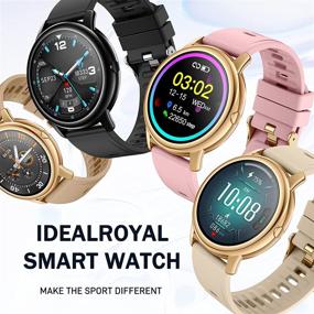 img 3 attached to Умные часы для Android телефонов: фитнес-трекер Smartwatch IDEALROYAL с монитором давления крови, 1,3-дюймовым сенсорным экраном, водонепроницаемым IP68, спортивные часы для женщин и мужчин