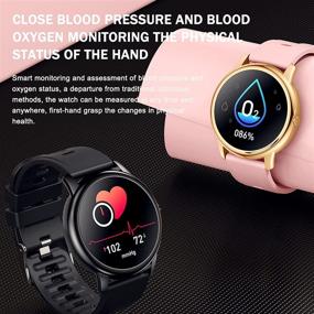 img 2 attached to Умные часы для Android телефонов: фитнес-трекер Smartwatch IDEALROYAL с монитором давления крови, 1,3-дюймовым сенсорным экраном, водонепроницаемым IP68, спортивные часы для женщин и мужчин