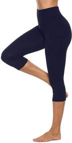 img 3 attached to 🩳 Essential High Waisted Legging with Pockets for Workout - Stelle Women's Capri Yoga Pants