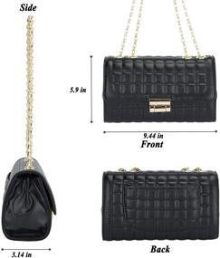 img 3 attached to Stylish Women's PU Leather Crossbody Purse with Golden Chain - Trendy Shoulder Bags and Satchel Handbags