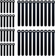 black self-gripping cable ties (40 pack) by wrap-it storage - 4 inch and 8 inch straps | reusable hook and loop cord organizer for efficient cord management and desk/office organization logo