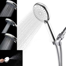 img 4 attached to 🚿 Suptaps High Pressure Handheld Shower Head: Detachable 4.7" Hand Held Showerhead with Extra Long 70" Stainless Steel Hose, 4 Spray Settings, Chrome