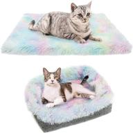 🐱 mihachi cat bed: self-warming, calming, washable, soft & colorful plush fluffy pet bed for indoor cats and small to medium dogs - anti-slip bottom included logo