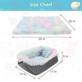 img 3 attached to 🐱 Mihachi Cat Bed: Self-Warming, Calming, Washable, Soft & Colorful Plush Fluffy Pet Bed for Indoor Cats and Small to Medium Dogs - Anti-Slip Bottom Included