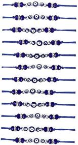 img 3 attached to Caiyao 12Pcs Assorted Evil Eye Bead String Bracelets with Card - Stylish Protection Jewelry for Women and Girls