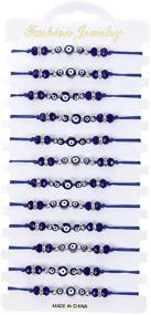 img 2 attached to Caiyao 12Pcs Assorted Evil Eye Bead String Bracelets with Card - Stylish Protection Jewelry for Women and Girls