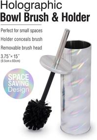 img 3 attached to Bath Bliss Holographic Toilet Bowl Brush and Holder - Effective Bathroom Cleaning, Resilient Bristle, Targets Inaccessible Areas