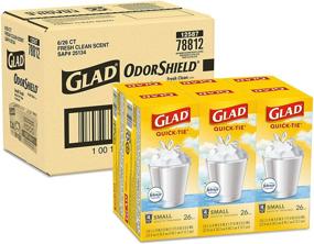 img 4 attached to 🗑️ Glad Small Trash Bags - OdorShield 4 Gallon White Trash Bag with Gain Fresh Scent - 26 Count (Pack of 6)