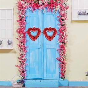 img 1 attached to 💖 Winlyn 3 Pack Red Valentine Heart Wreaths: Stunning Foil Heart Decorations for Wedding, Party, and Valentine's Day Front Door, Wall, Window, and Mantel Décor