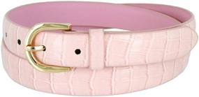 img 4 attached to 🐊 Alligator-Embossed Women's Skinny Leather Belts & Accessories