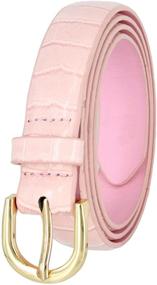 img 2 attached to 🐊 Alligator-Embossed Women's Skinny Leather Belts & Accessories