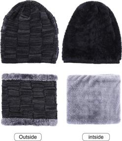 img 3 attached to ❄️ Winter Ski Warm Set: Stylish Knit Hat, Neck Warmer, Gloves, and Ear Warmer - Comfort and Protection for Cold Days