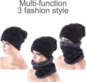 img 2 attached to ❄️ Winter Ski Warm Set: Stylish Knit Hat, Neck Warmer, Gloves, and Ear Warmer - Comfort and Protection for Cold Days