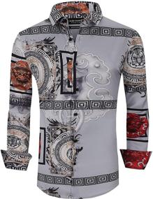 img 4 attached to Stylish and Effortless: Alex Vando Nightclub Printed Non Iron Shirts