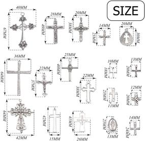 img 3 attached to 📿 Exquisite Cross Pendants Collection: 18 Beautifully Crafted Mixed Metal Charms for Bracelet and Necklace Making – Antique Silver